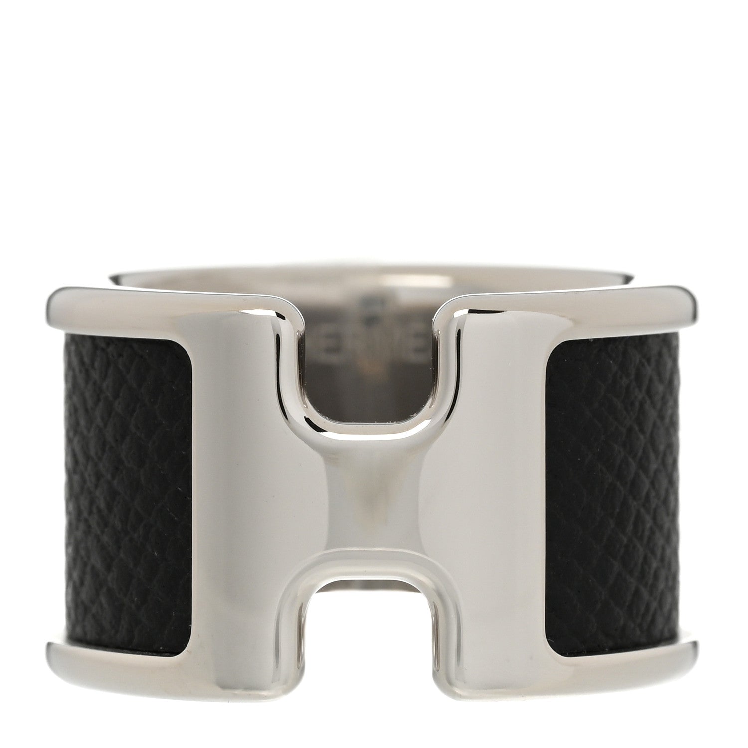 Hermes Madame Calfskin Large Olympe Ring XS 50 5.25 Black 1 of 6