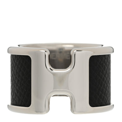 Hermes Madame Calfskin Large Olympe Ring XS 50 5.25 Black 1 of 6