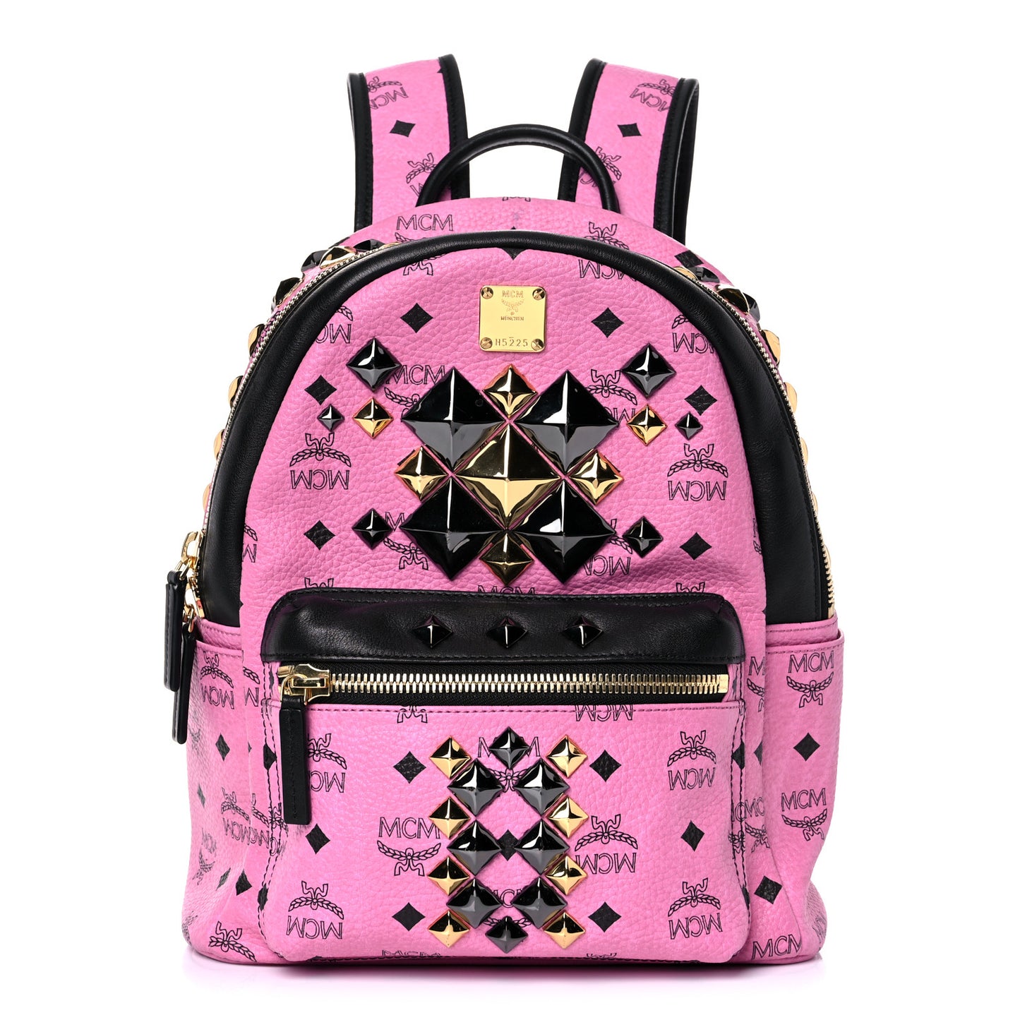Visetos Studded Colorblock Small Stark Brock Backpack Pink Black