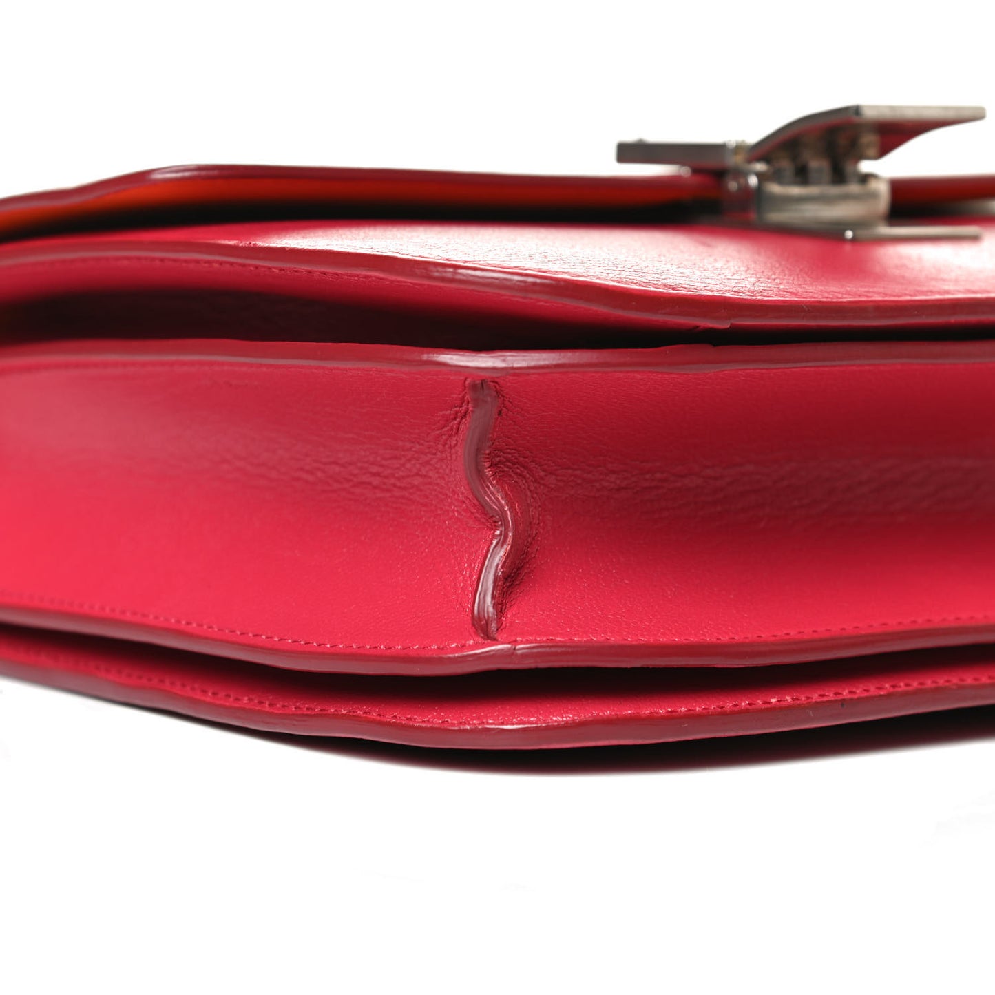 Goatskin Medium Classic Box Flap Bag Dark Pink