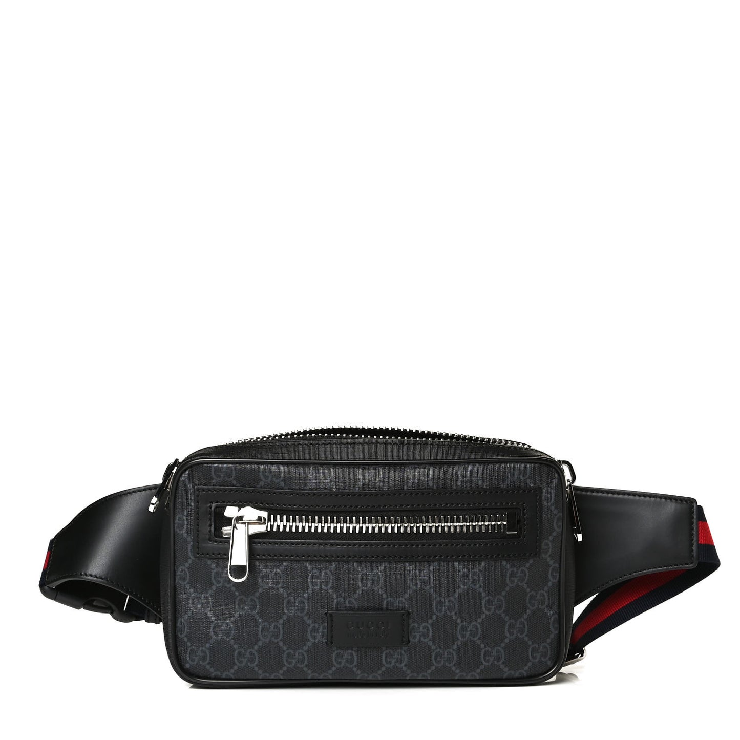 Soft GG Supreme Monogram Web Belt Bag Black Grey