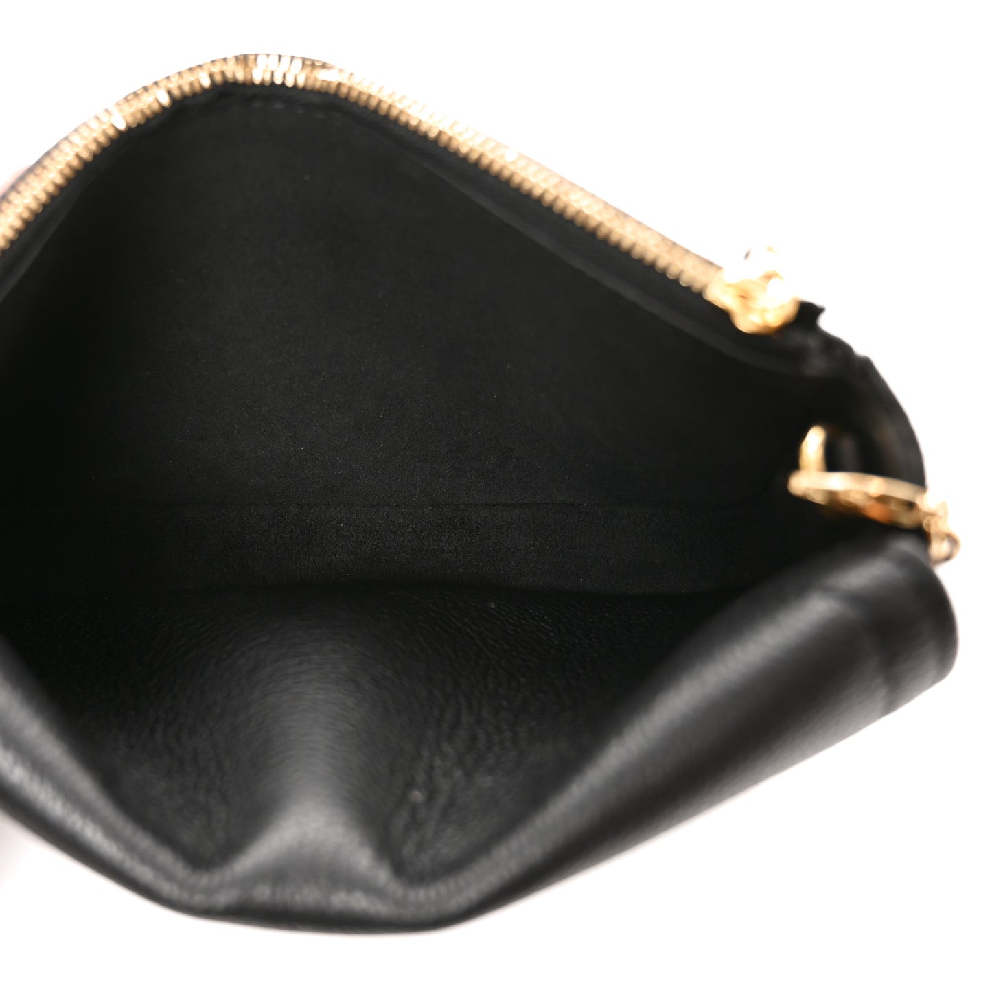 Calfskin Lockme Phone Chain Pouch Vanille Black