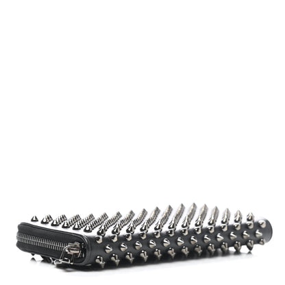 Christian Louboutin Calfskin Panettone Spiked Zip Around Wallet Black 4 of 8