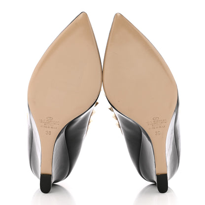 Valentino Garavani Patent Rockstud 70mm Wedges 38 Black Poudre 5 of 27