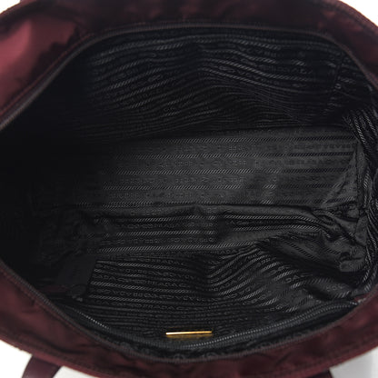 Prada Nylon Tessuto Saffiano Impuntu Quilted Shopper Tote Granato 4 of 9