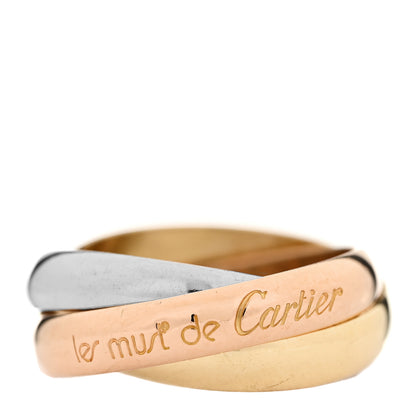 Cartier 18K Pink Yellow White Gold Classic Les Must De Cartier Trinity Ring 51 5.75 1 of 5