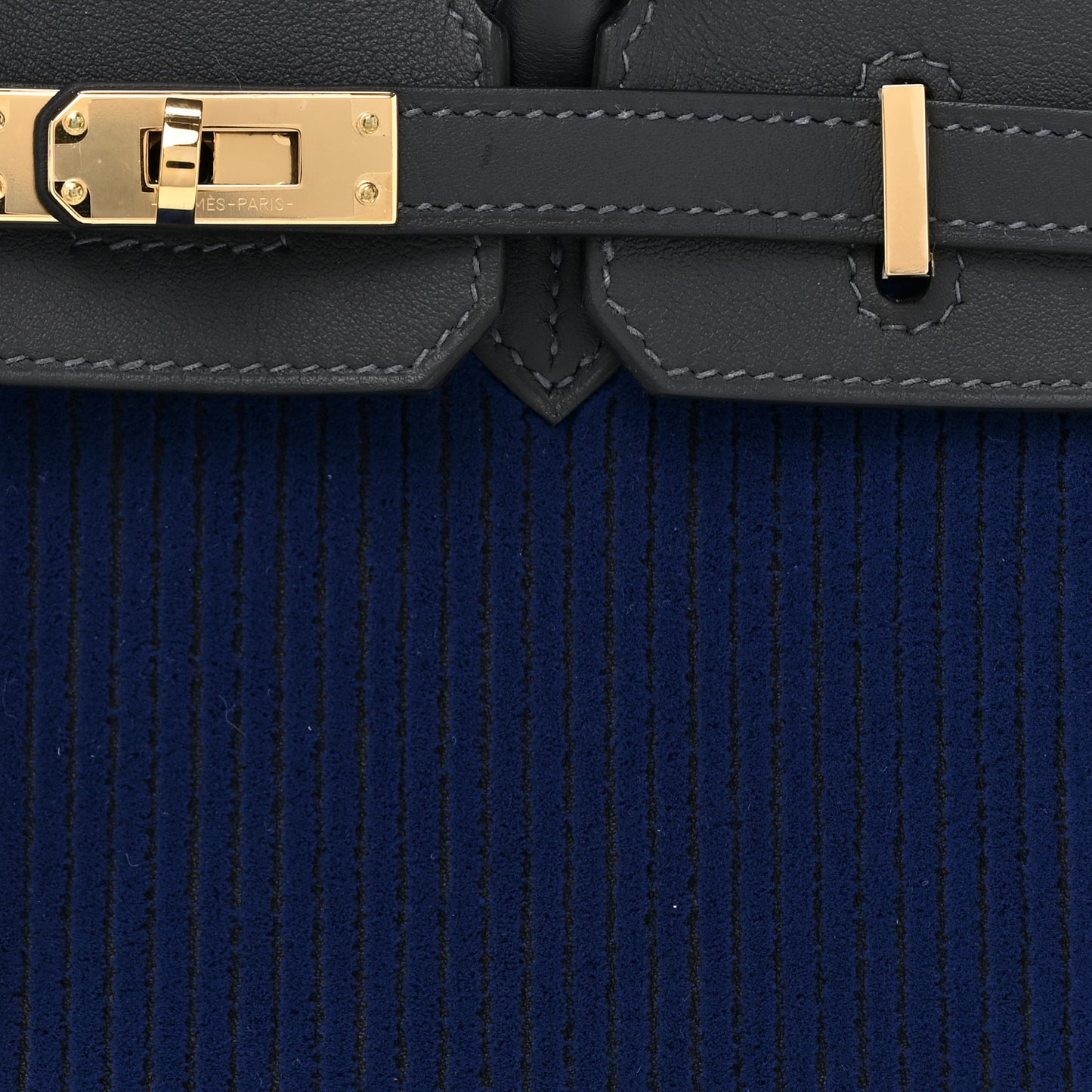 Velours Côte à Côte Tuffetage Swift Birkin 25 Caban Bleu Saphir