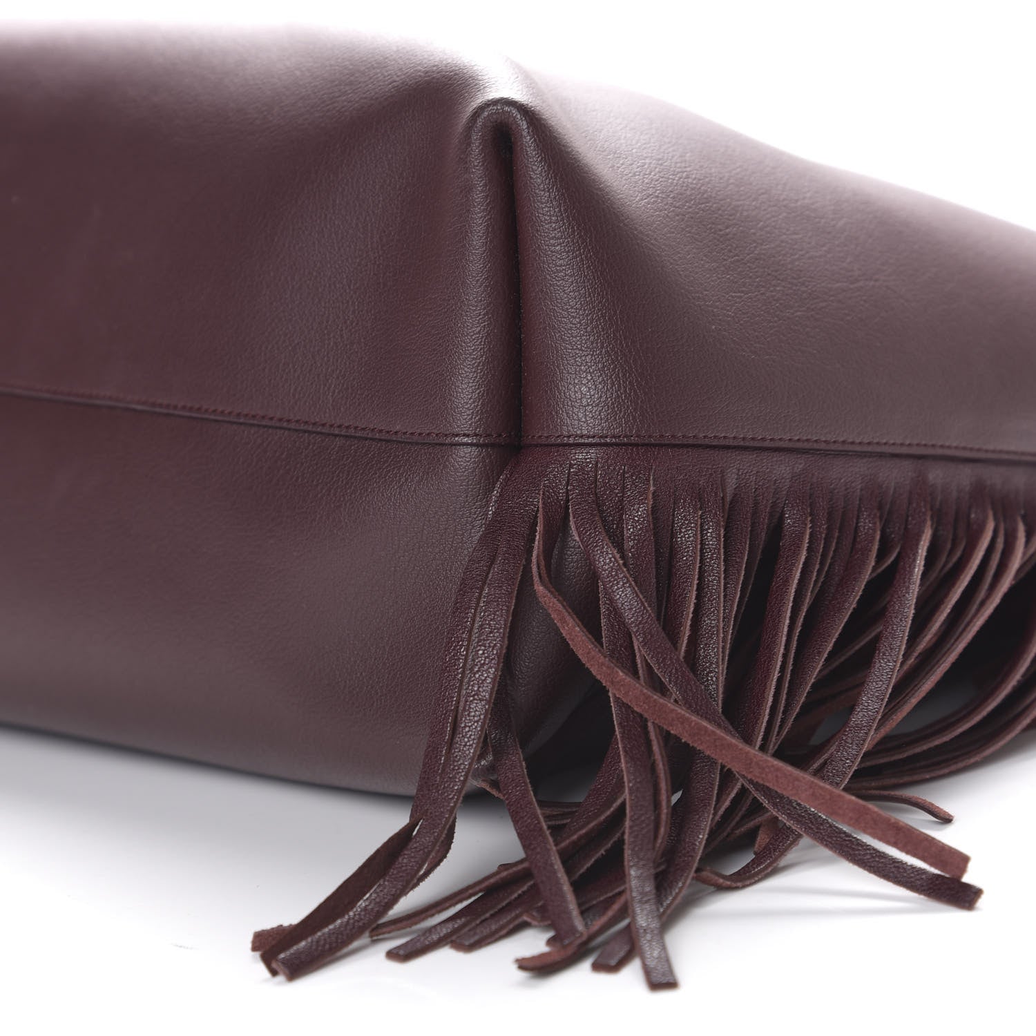 Saint Laurent Calfskin Large Fringe Shopping Tote Amaranto 6 of 10