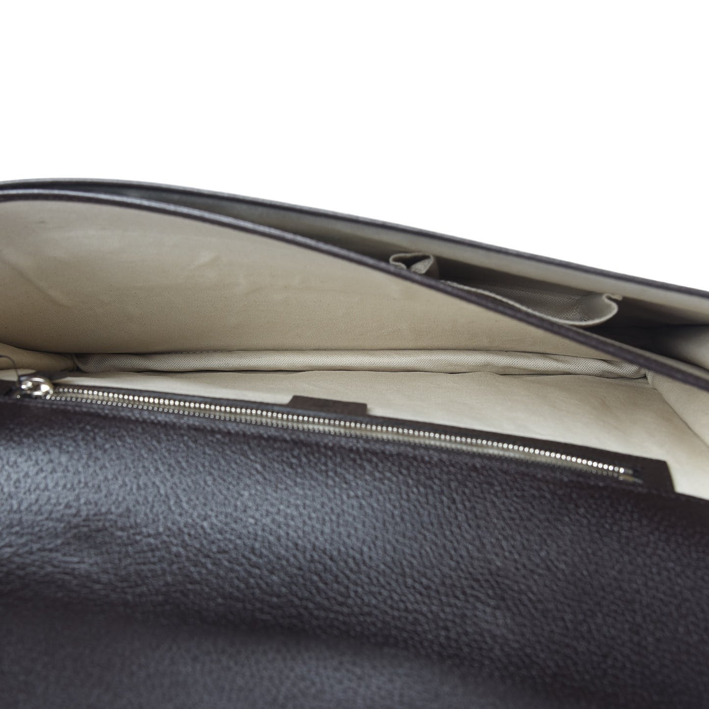 Calfskin Flap Briefcase Brown