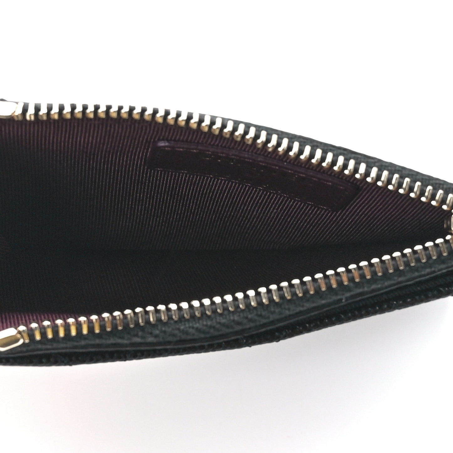 Caviar Quilted CC Zip Card Holder Black
