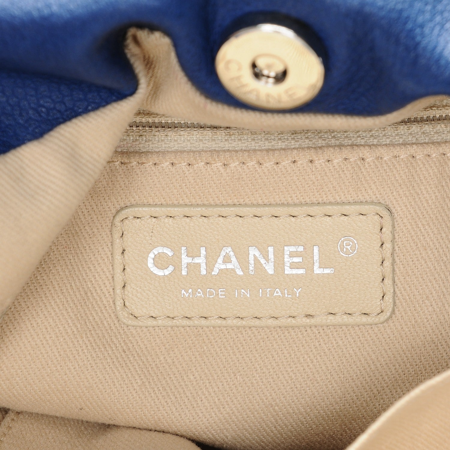 Chanel Caviar 31 Drawstring Tote Blue 6 of 7