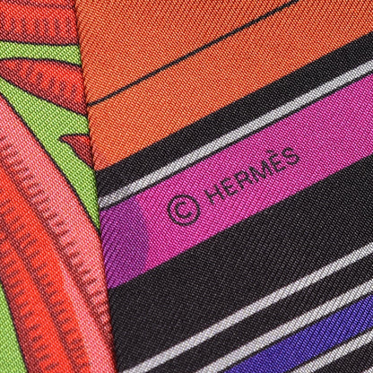 Hermes Silk Mors A Jouets Chemise Maxi Twilly Rouge Vert Multicolor 5 of 6