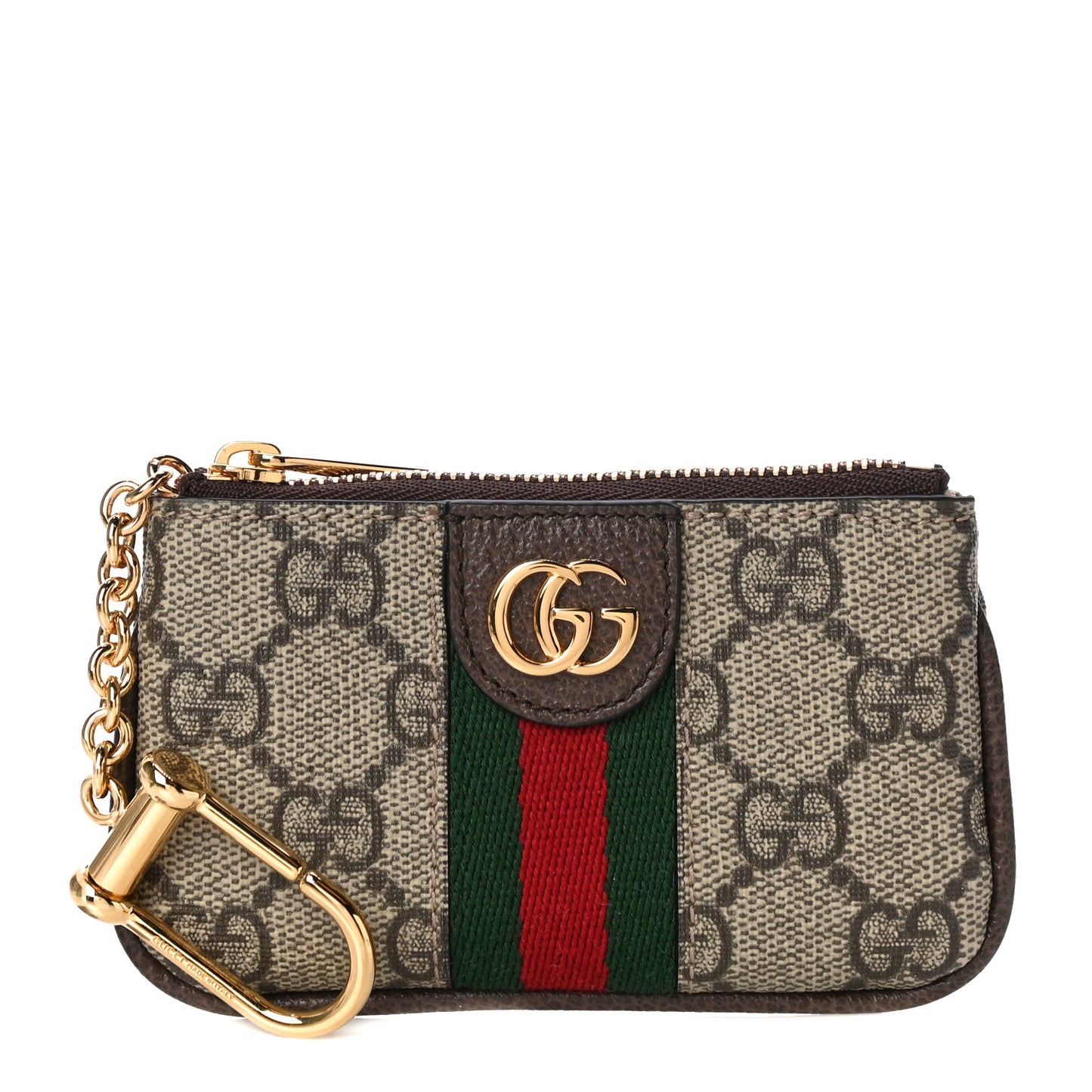 GG Supreme Monogram Web Ophidia Key Case Beige New Acero