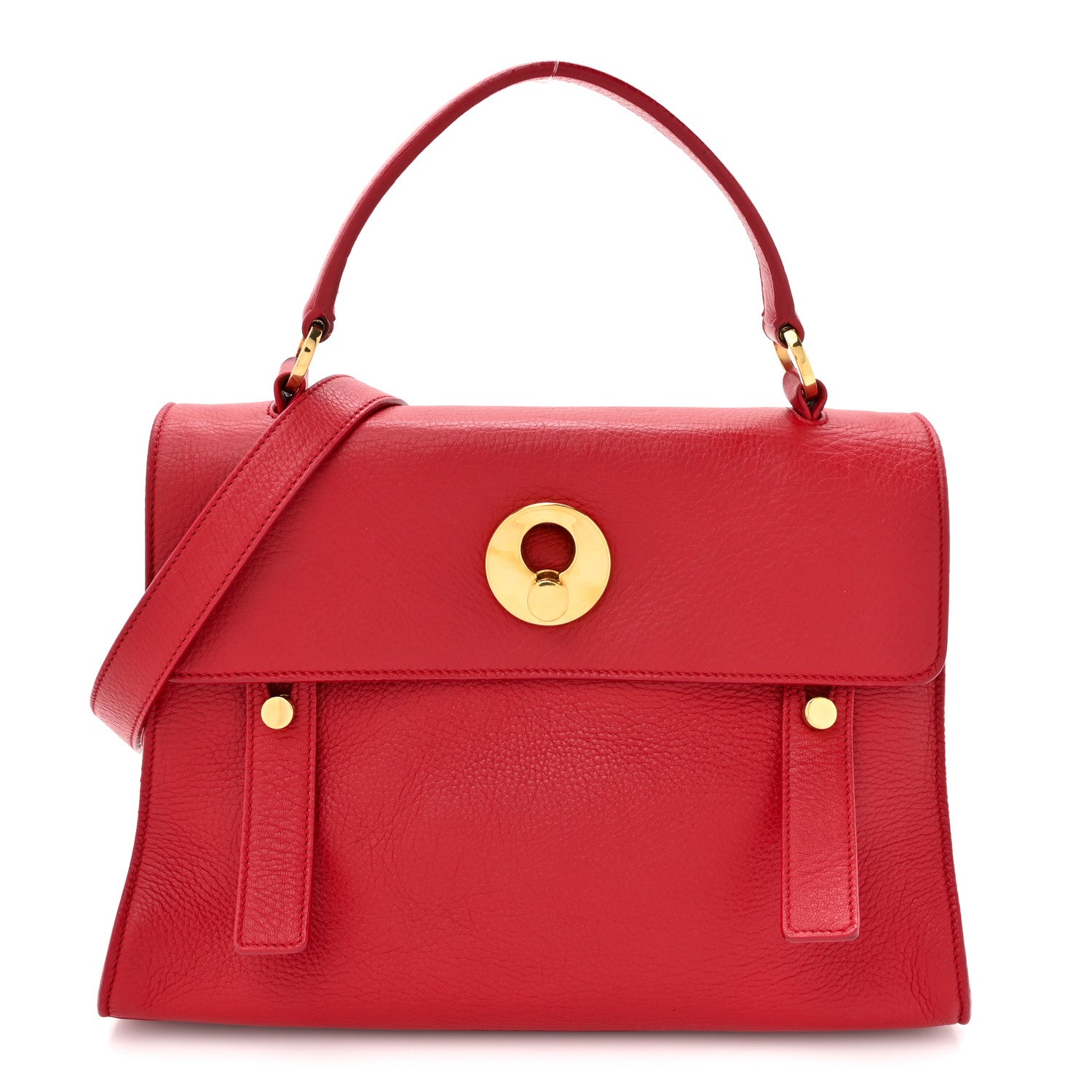 Saint Laurent Calfskin Canvas Small Muse Two Red 1 of 18