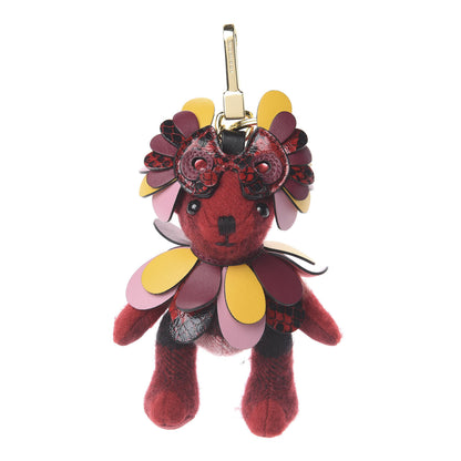 Burberry Cashmere Check Owl Thomas Bear Bag Charm Prince Red 1 of 2