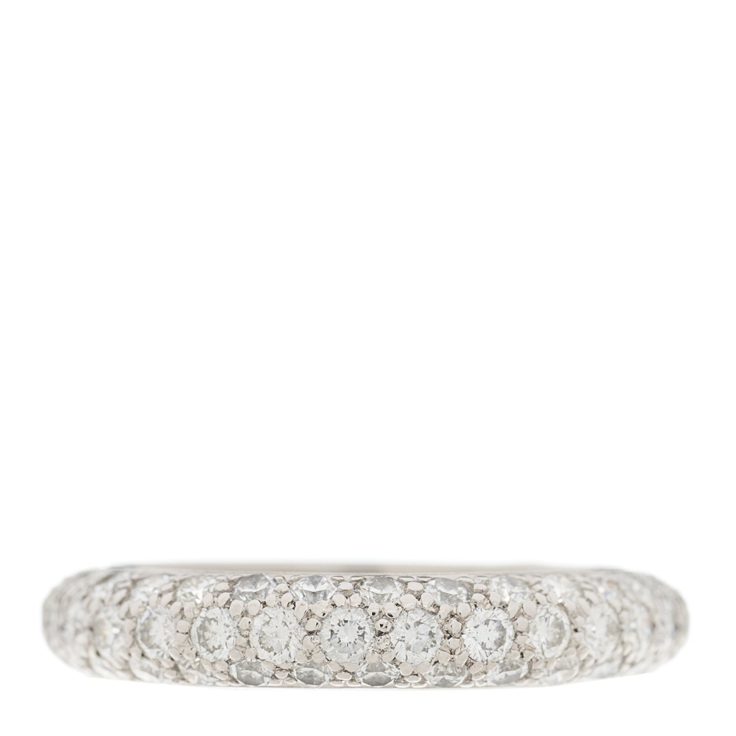 Platinum Diamond Etoile Three-Row Band Ring 54 7