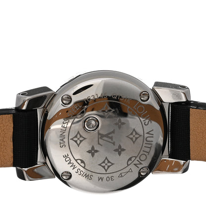 Louis Vuitton LOUIS VUITTON Stainless Steel Douceur Diamond 18mm Tambour Bijou Quartz Watch Grey 4 of 5