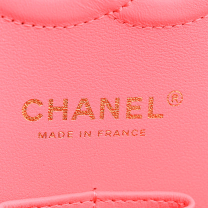 Chanel Lambskin Quilted Medium Hollywood Charms Double Flap Coral Pink 6 of 11