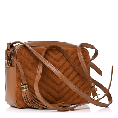 Saint Laurent Suede Matelasse Monogram Lou Camera Bag Cinnamon 4 of 10