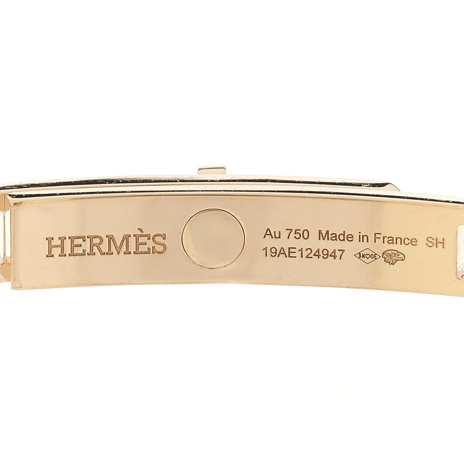 Hermes 18K Yellow Gold Diamond Pave PM Kelly Chaine Bracelet SH 3 of 4