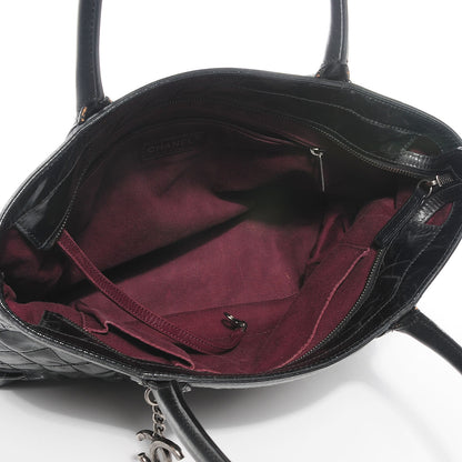Chanel Calfskin Coated Canvas Quilted Tote Black 5 of 7