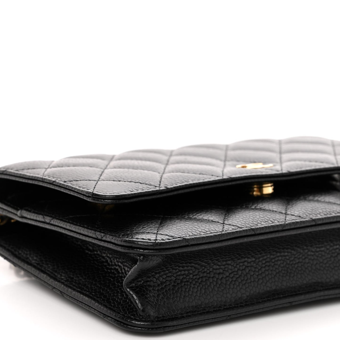 Caviar Quilted Wallet on Chain WOC Black