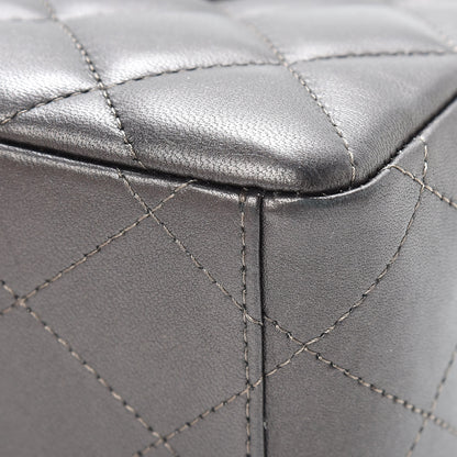 Chanel Metallic Lambskin Quilted Maxi Single Flap Dark Grey 16 of 21