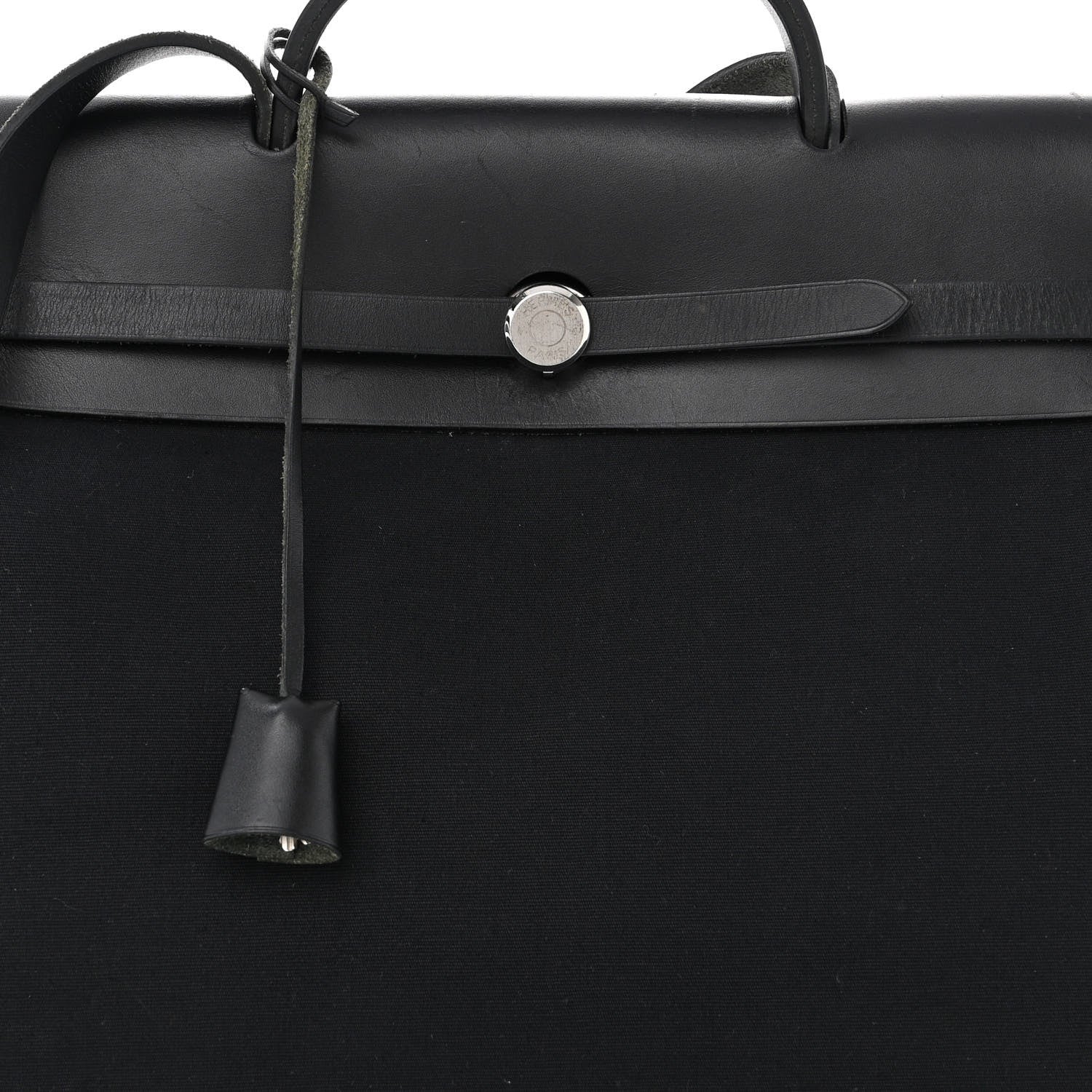 Hermes Toile Vache Calfskin Herbag 39 MM Black 9 of 15