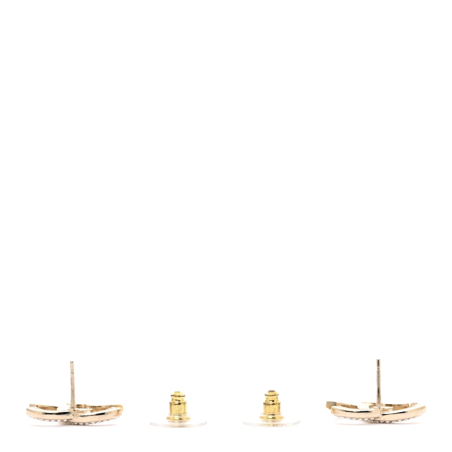 Chanel Crystal Large CC Earrings Gold 3 of 5