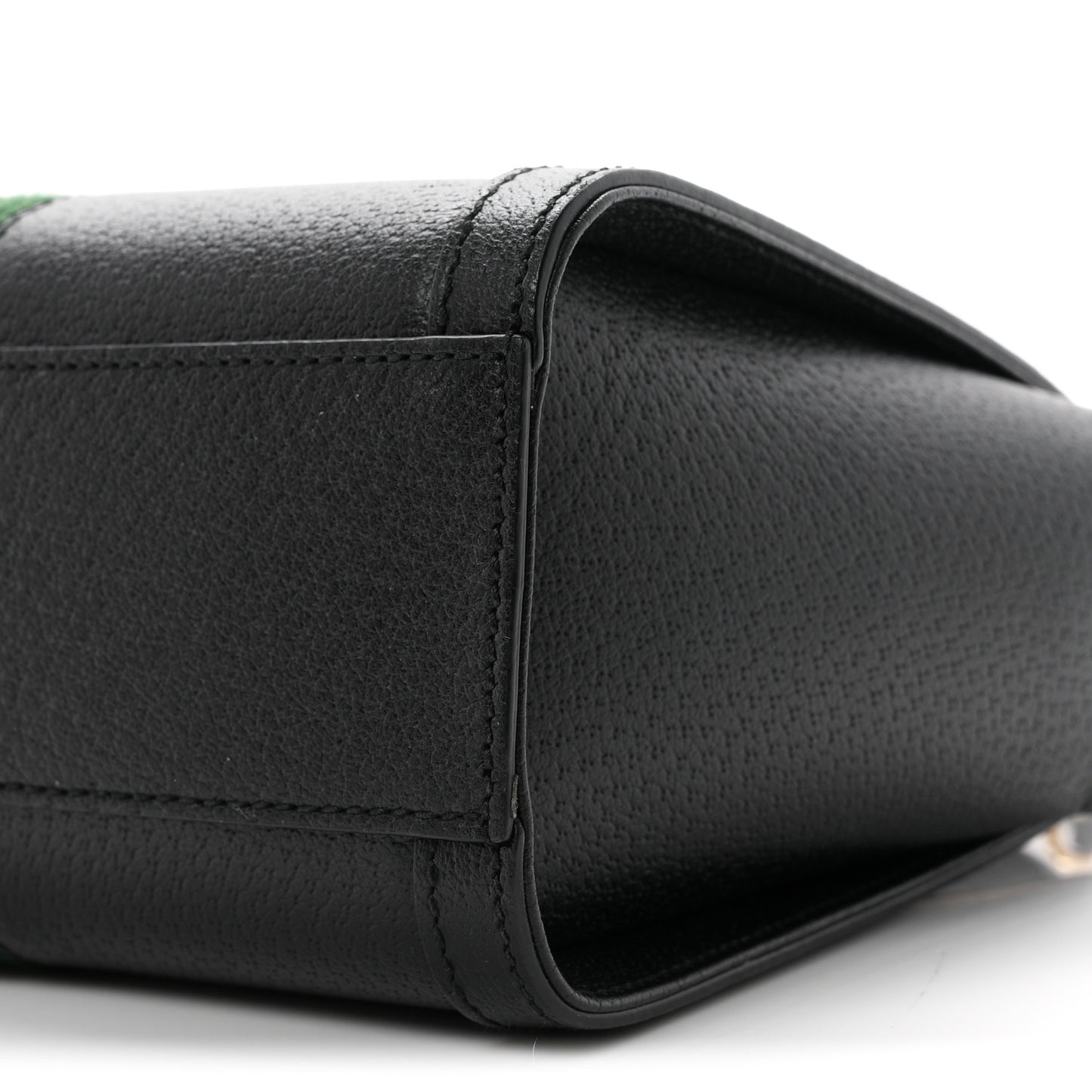 Textured Calfskin Web Small Ophidia Tote Bag Black