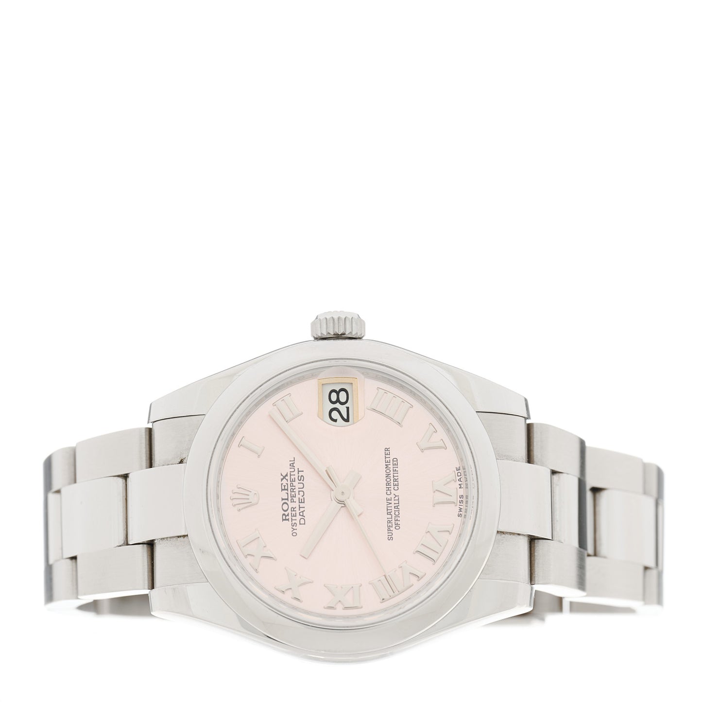 Stainless Steel 31mm Oyster Perpetual Datejust Watch Pink Roman 178240