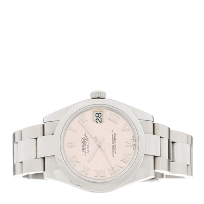 Rolex Stainless Steel 31mm Oyster Perpetual Datejust Watch Pink Roman 178240 2 of 4