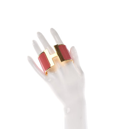 Hermes Enamel Extra Wide Clic Clac H Bracelet PM Rouge Corail 2 of 4
