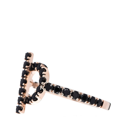 Hermes 18K Rose Gold Black Spinel Finesse Ring 54 6.75 2 of 5