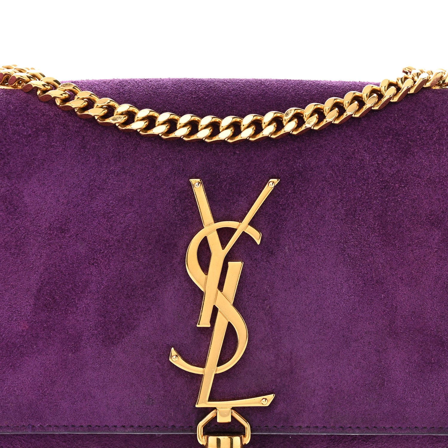 Saint Laurent Suede Small Classic Monogram Kate Tassel Satchel Purple 7 of 16
