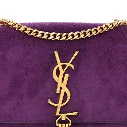 Saint Laurent Suede Small Classic Monogram Kate Tassel Satchel Purple 7 of 16