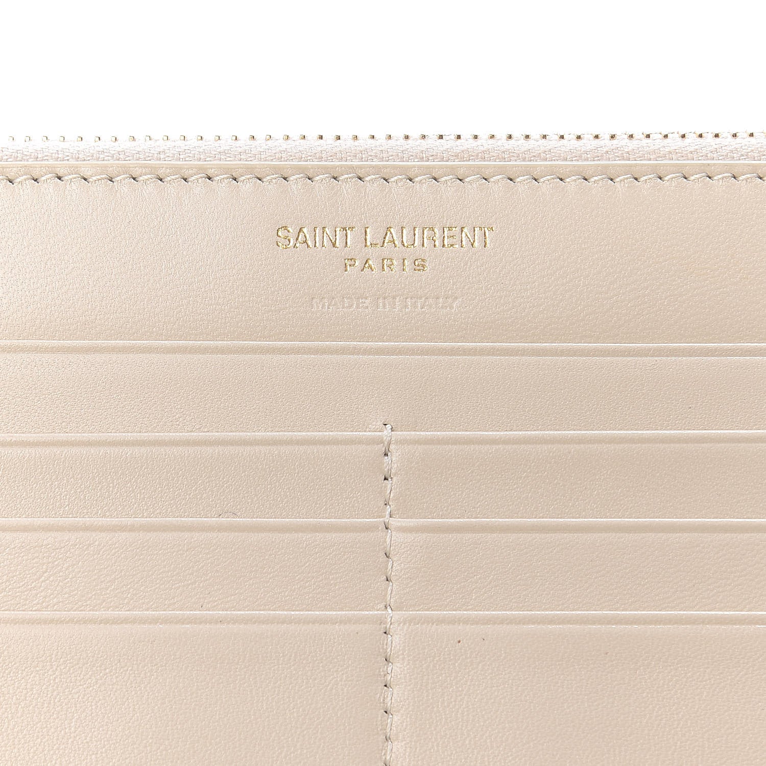 Saint Laurent Smooth Shiny Calfskin Monogram Uptown Wallet Crema Soft 6 of 12