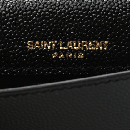 Saint Laurent Grain De Poudre Uptown Monogram Card Case Black 6 of 7
