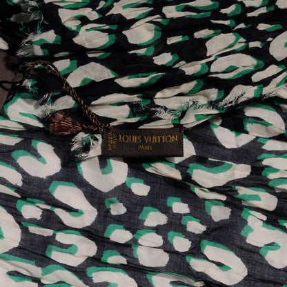 Louis Vuitton Cotton Leopard Pareo Blue Infini 6 of 7