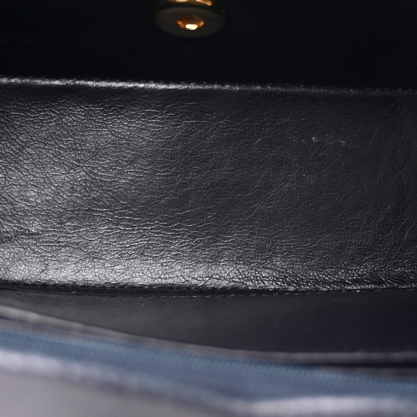 Patent Lambskin Quilted Small Single Flap Navy