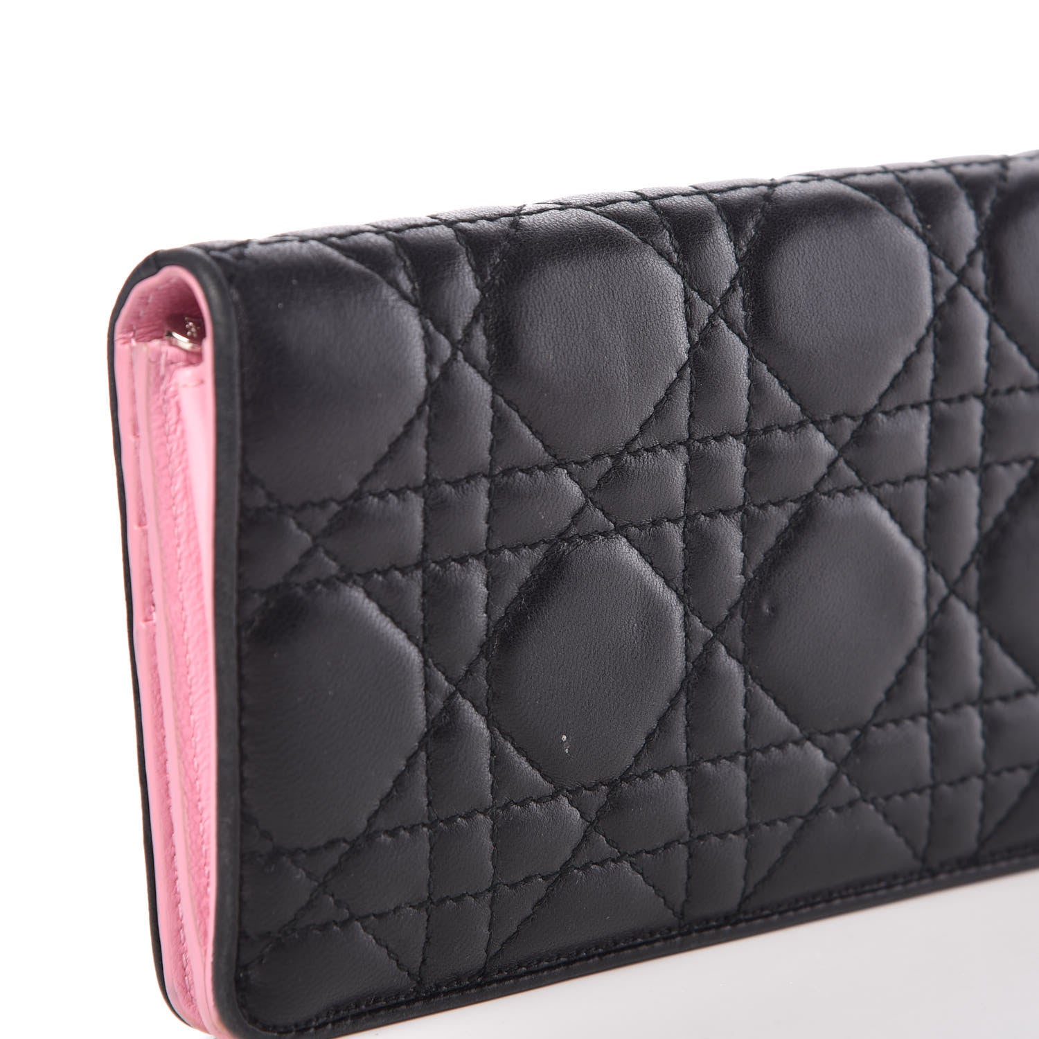 Christian Dior Lambskin Cannage Rendezvous Wallet Black 8 of 12