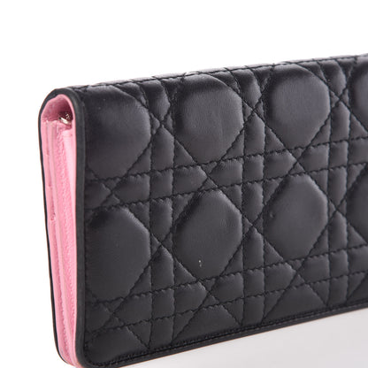Christian Dior Lambskin Cannage Rendezvous Wallet Black 8 of 12