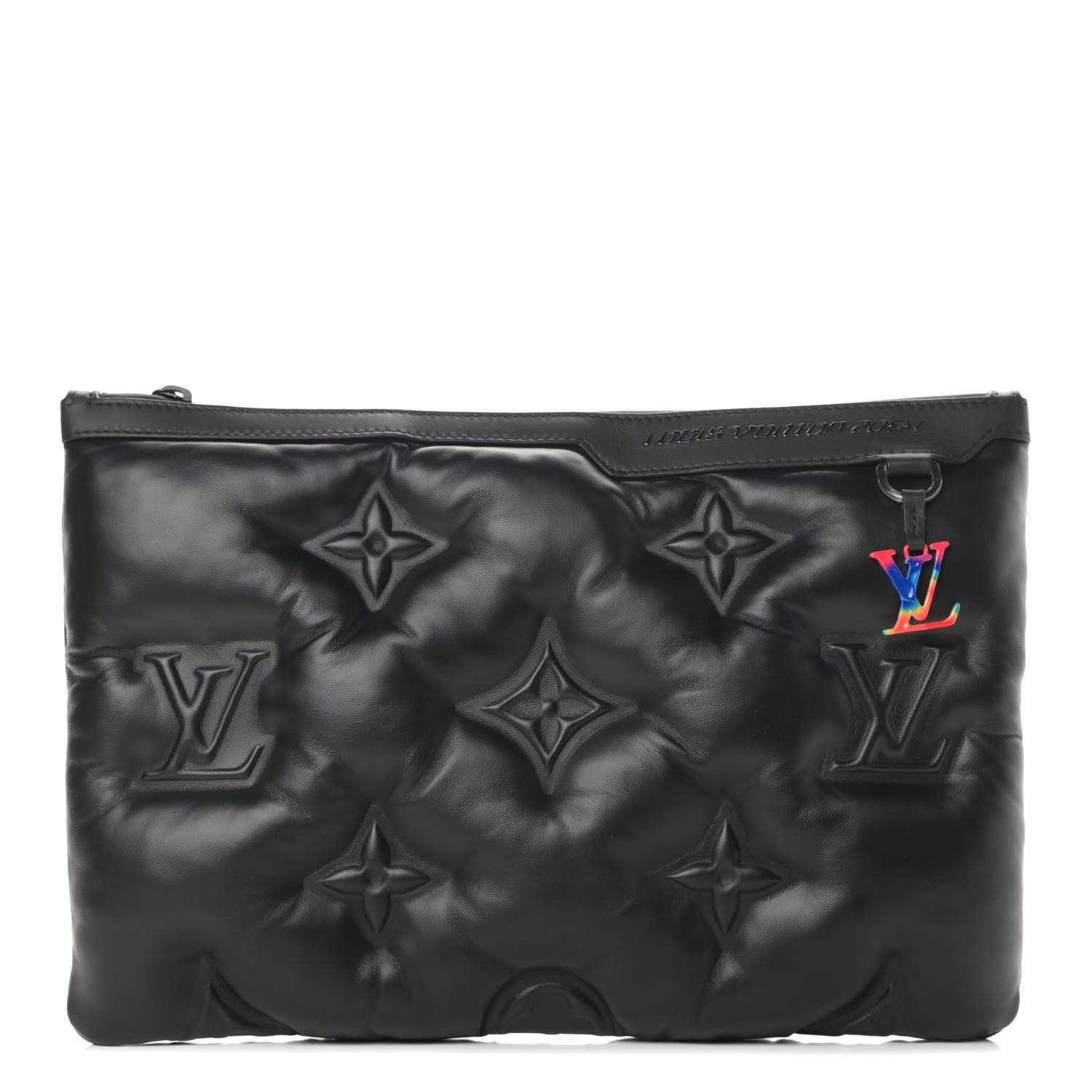 Louis Vuitton Lambskin Puffer A4 Pouch Black 1 of 7