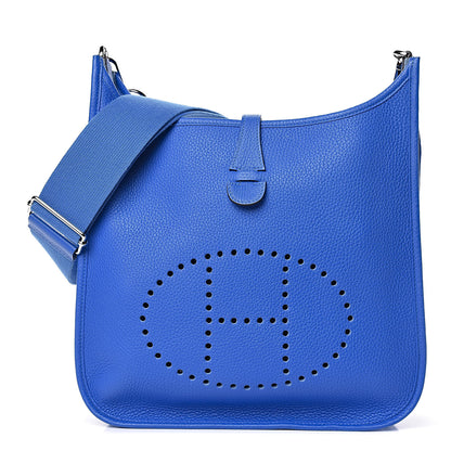 Hermes Taurillon Clemence Evelyne III PM Bleu Hydra 1 of 11
