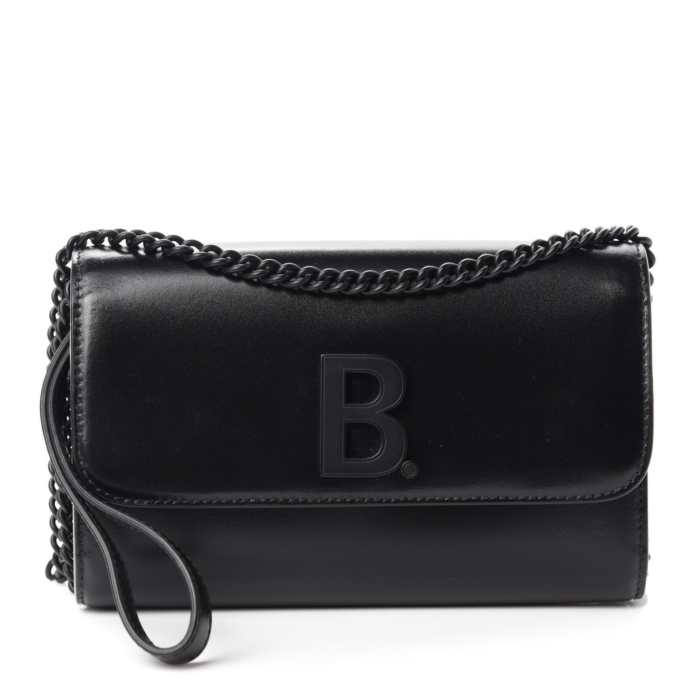 Smooth Calfskin B Continental Chain Bag Black
