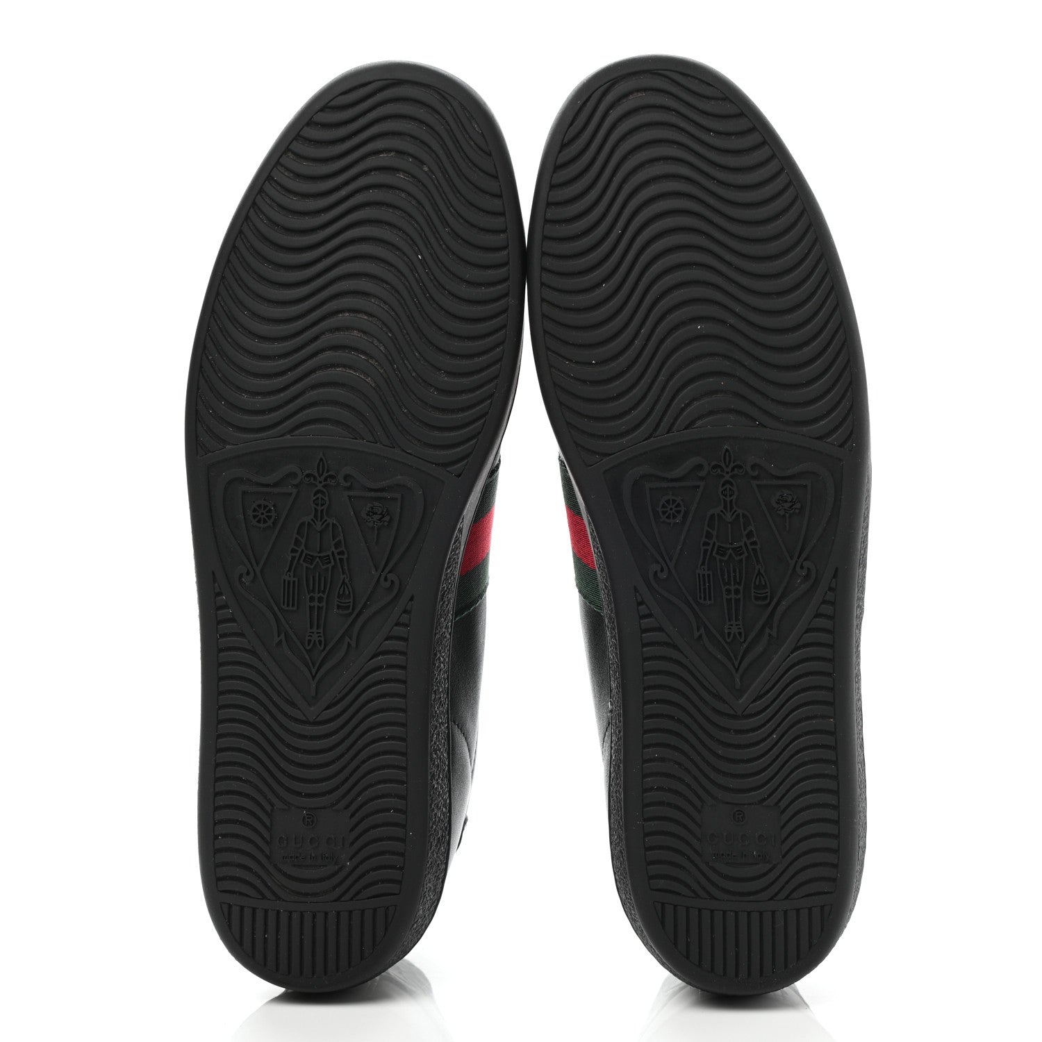 Gucci Calfskin Crocodile Web Ace Sneakers 39 Black 5 of 9