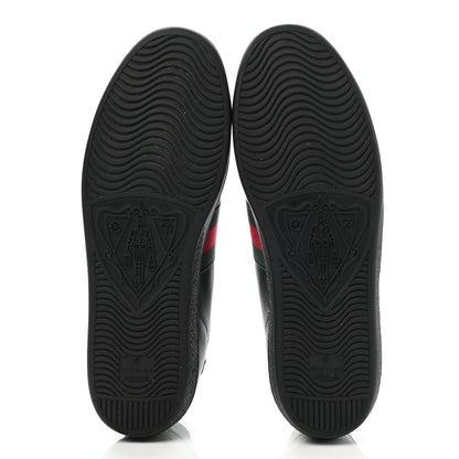Gucci Calfskin Crocodile Web Ace Sneakers 39 Black 5 of 9