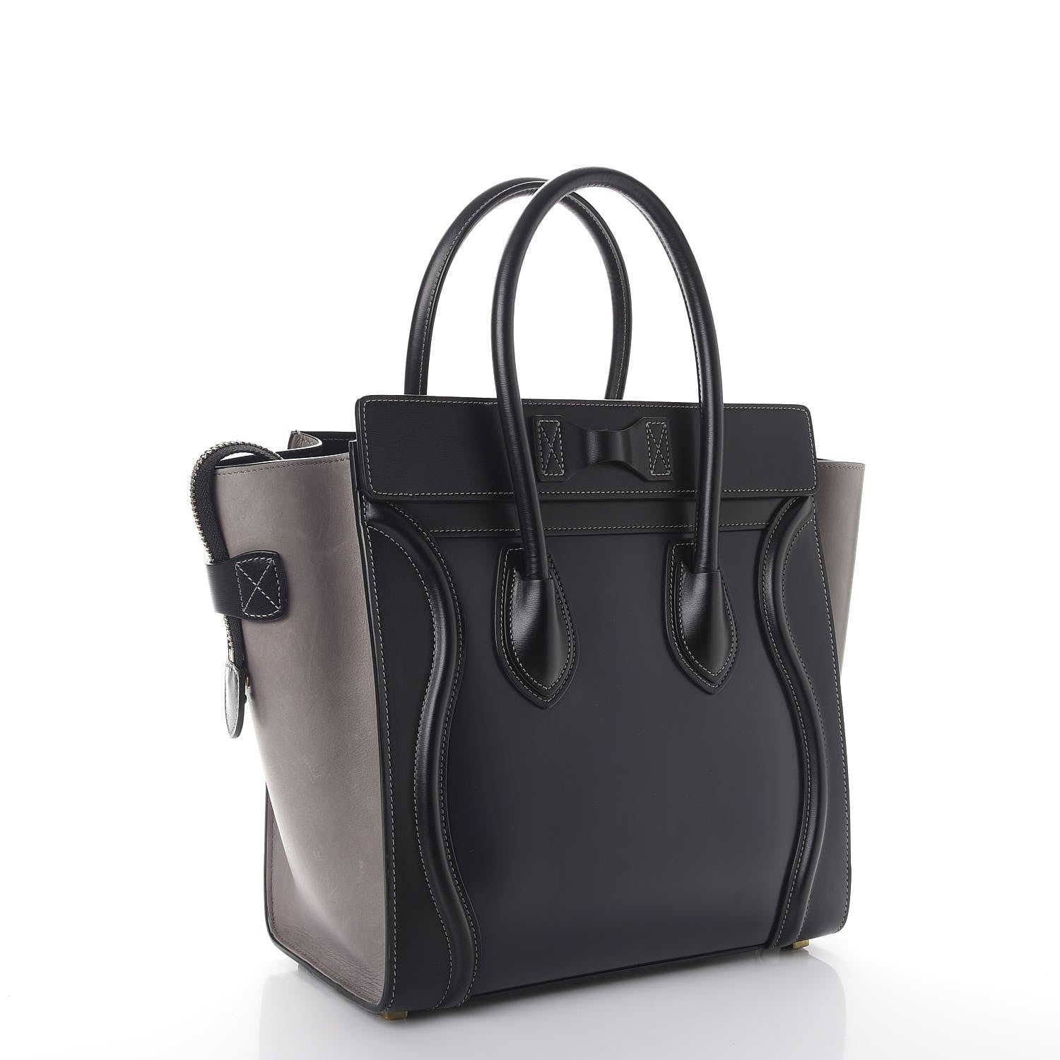 Celine Glazed Calfskin Micro Tri-Color Luggage Dark Blue 3 of 8