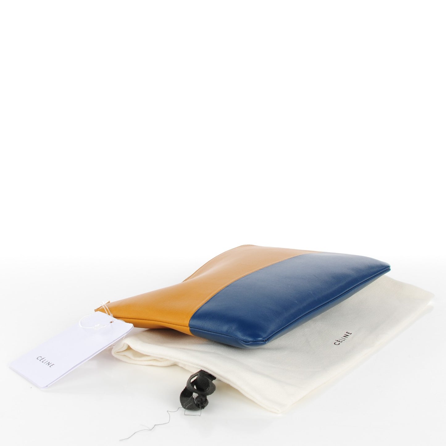 Lambskin Bi-Color Solo Clutch Pouch Amber Ocean Blue