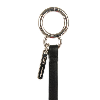 Fendi Fox Mink Goat Fur Nappa Karlito Bag Charm Black White Rosa 5 of 5